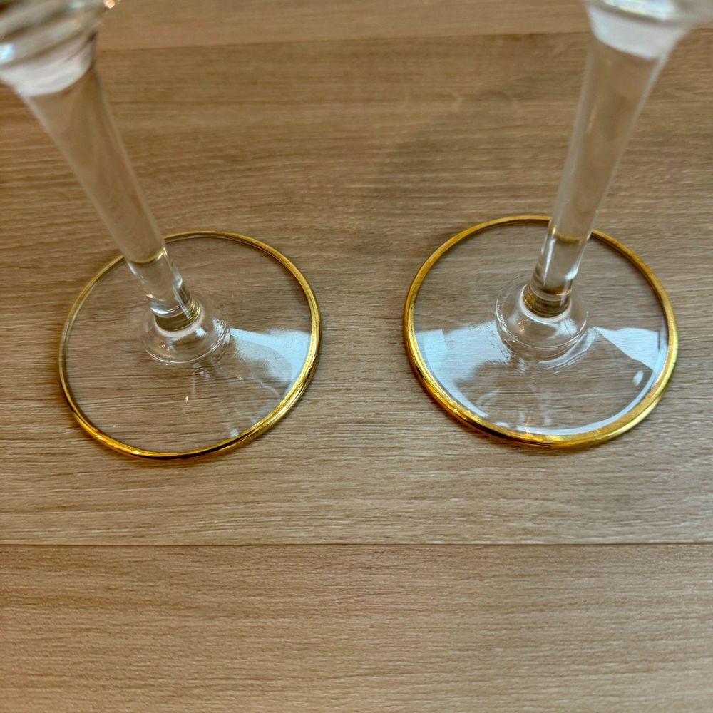 VTG Italian Gold Trimmed Crystal Stemware - Set of 2 - Picture 5 of 8